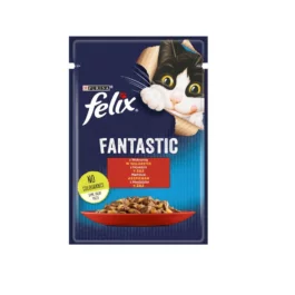 Karma dla kota Felix fantastic z wołowiną w galaretce 85g Nestle Purina
