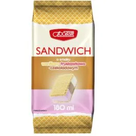 Lody sandwich o smaku waniliowo-truskawkowo-czekoladowym 180ml MW Społem