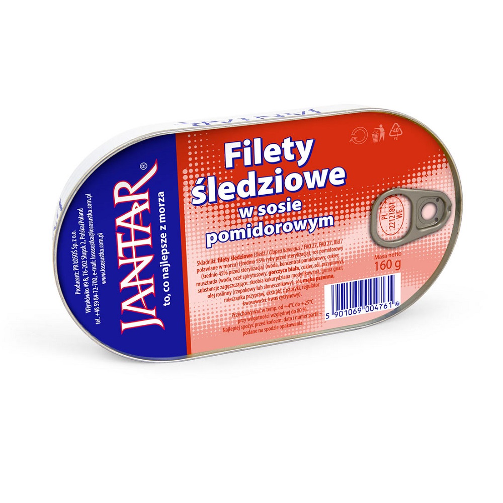 Filety śledziowe w sosie pomidorowym 160g Łosoś