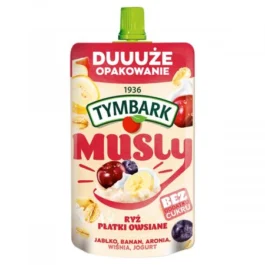 Mus Musly Ryż Płatki Owsiane Jabłko Banan Aronia Wiśnia Jogurt 170g Tymbark