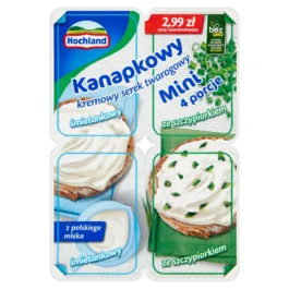 Serek kanapkowy twarogowy śmietankowy/ze szczypiorkiem (4x30g) Hochland