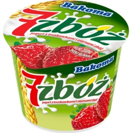 Jogurt 7 zbóż truskawkowy 300g Bakoma