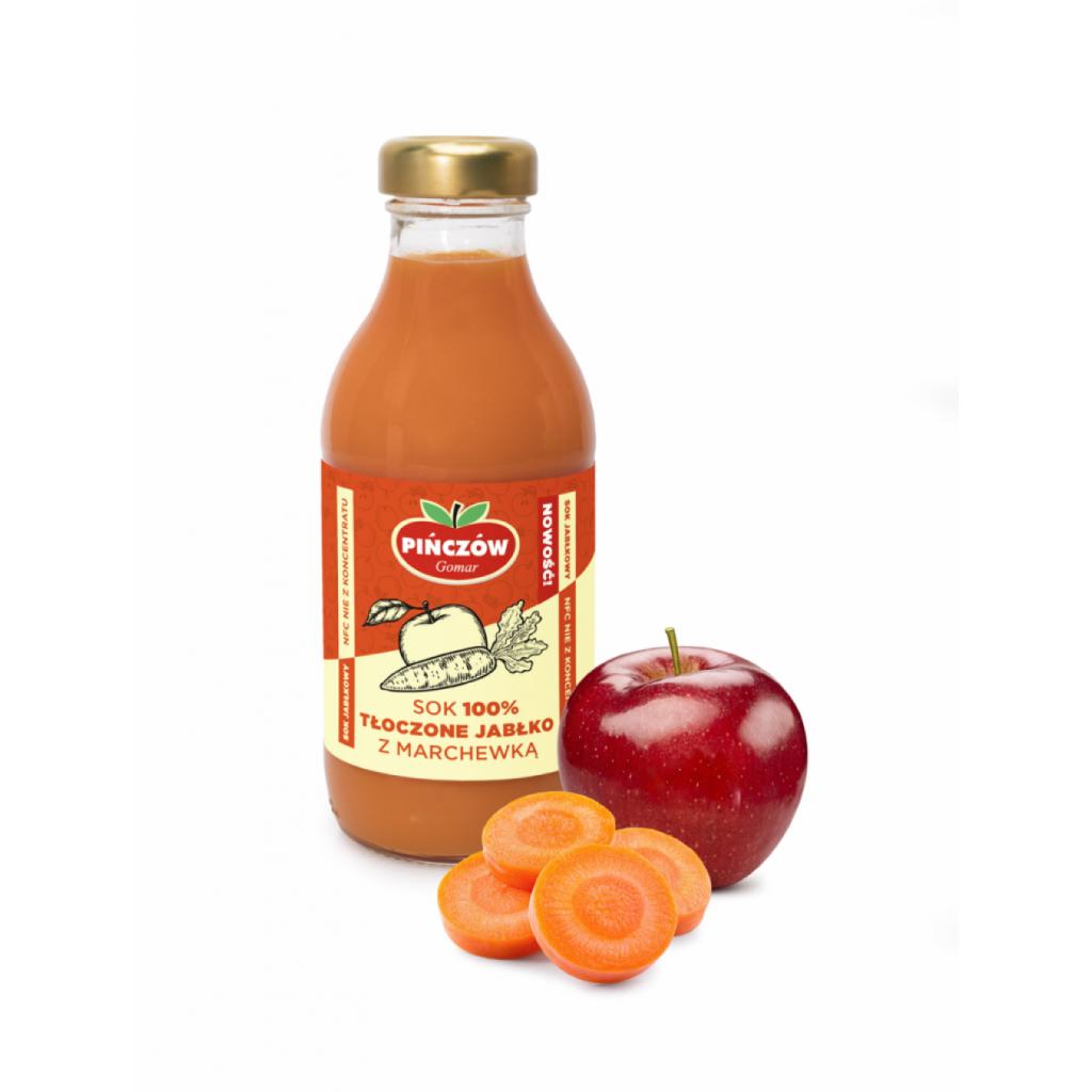 Sok 100% tłoczone jabłko/marchew 0,3l Gomar