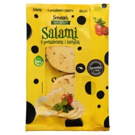 Ser Salami Serenada z bazylią i pomidorami plastry 135g Spomlek