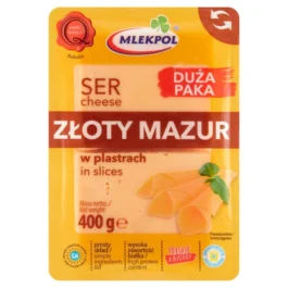 Ser Złoty Mazur plastry 400g Mlekpol