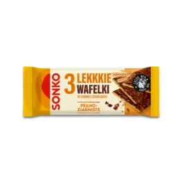 Lekkie Wafelki pełnoziarniste w czekoladzie deserowej 36g Sonko