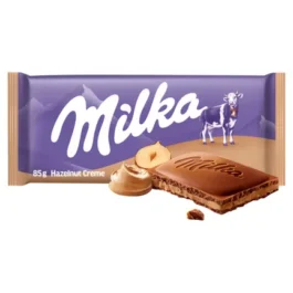 Czekolada mleczna z nadzieniem z orzechów laskowych 85g Milka