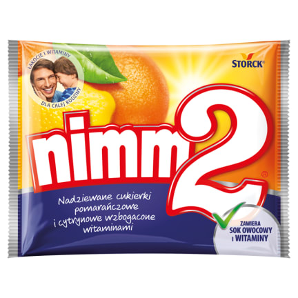 Cukierki NIMM2 pomarańczowo-cytrynowe z sokiem 90g