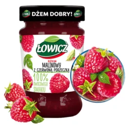 Dżem malinowy niskosłodzony 280g Łowicz