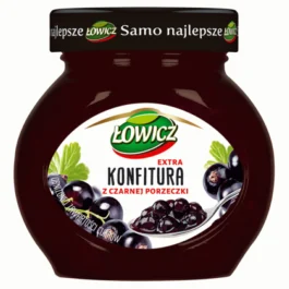 Konfitura extra z czarnych porzeczek niskosłodzona 240g Łowicz