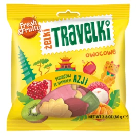 Żelki Travelki smaki Azji Fresh&Fruity 80g Wawel