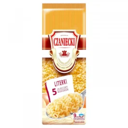 Makaron 5-jajeczny literki 250g Czaniecki