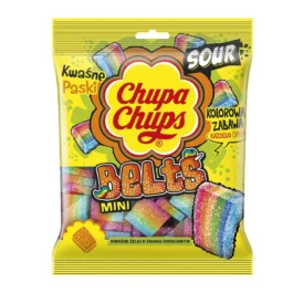 Chupa Chups Kwaśne żelki paski o smaku owocowym 90 g