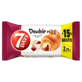 7days Doub!e Max Croissant z nadzieniem o smaku waniliowym i wiśniowym 110 g