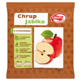 Suszone chipsy z jabłka z cynamonem 18g Crispy Natural