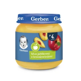 Gerber Deserek mus jabłkowy z brzoskwiniami dla niemowląt po 4 miesiącu 125 g