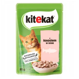 Karma dla kotów z łososiem w sosie 85g Kitekat