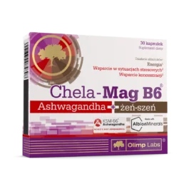 Chela – Mag B6 Ashwagandha + Żeń-szeń, suplement diety, 30 kapsułek Olimp