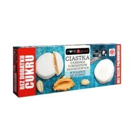 Ciastka z kremem z orzeszków ziemnych w polewie mlecznej bez dodatku cukru 128 g Pure&Good