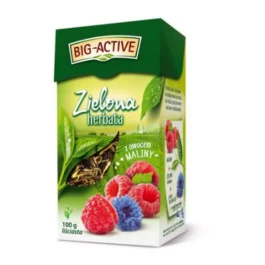 Herbata zielona liściasta z owocem maliny 100 g Big-Active