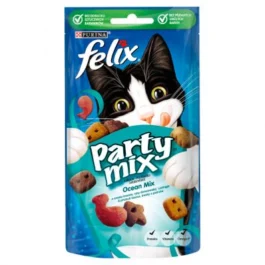 Łakocie dla kotów o smaku łososia, ryby dorszowatej i pstrąga 60g Felix Party Mix