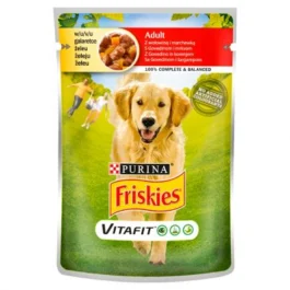 Karma dla psów z wołowiną i marchewką w galaretce 100 g Friskies Vitafit Adult