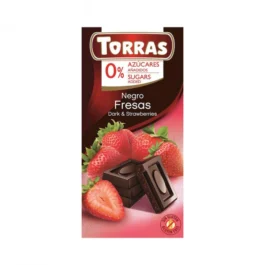 Czekolada gorzka z truskawkami bez dodatku cukrów 75g TORRAS