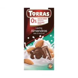 Czekolada mleczna z migdałami bez dodatku cukrów 75g TORRAS