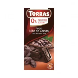 Czekolada gorzka z ziarnami kakao bez dodatku cukrów 75g TORRAS
