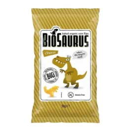 Chrupki kukurydziane Dinozaury o smaku serowym BIO 50g BIOSAURUS