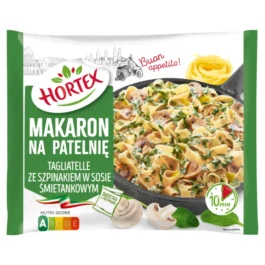 Makaron na patelnię z sosem szpinakowym mrożony 450g Hortex