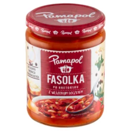 Fasolka po bretońsku z wędzonym boczkiem 500g Pamapol