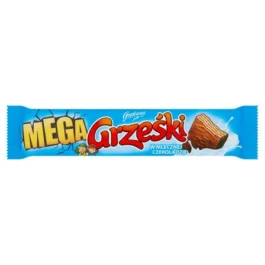 Wafle Grześki Mega przekładany kremem kakaowym w czekoladzie mlecznej 48g